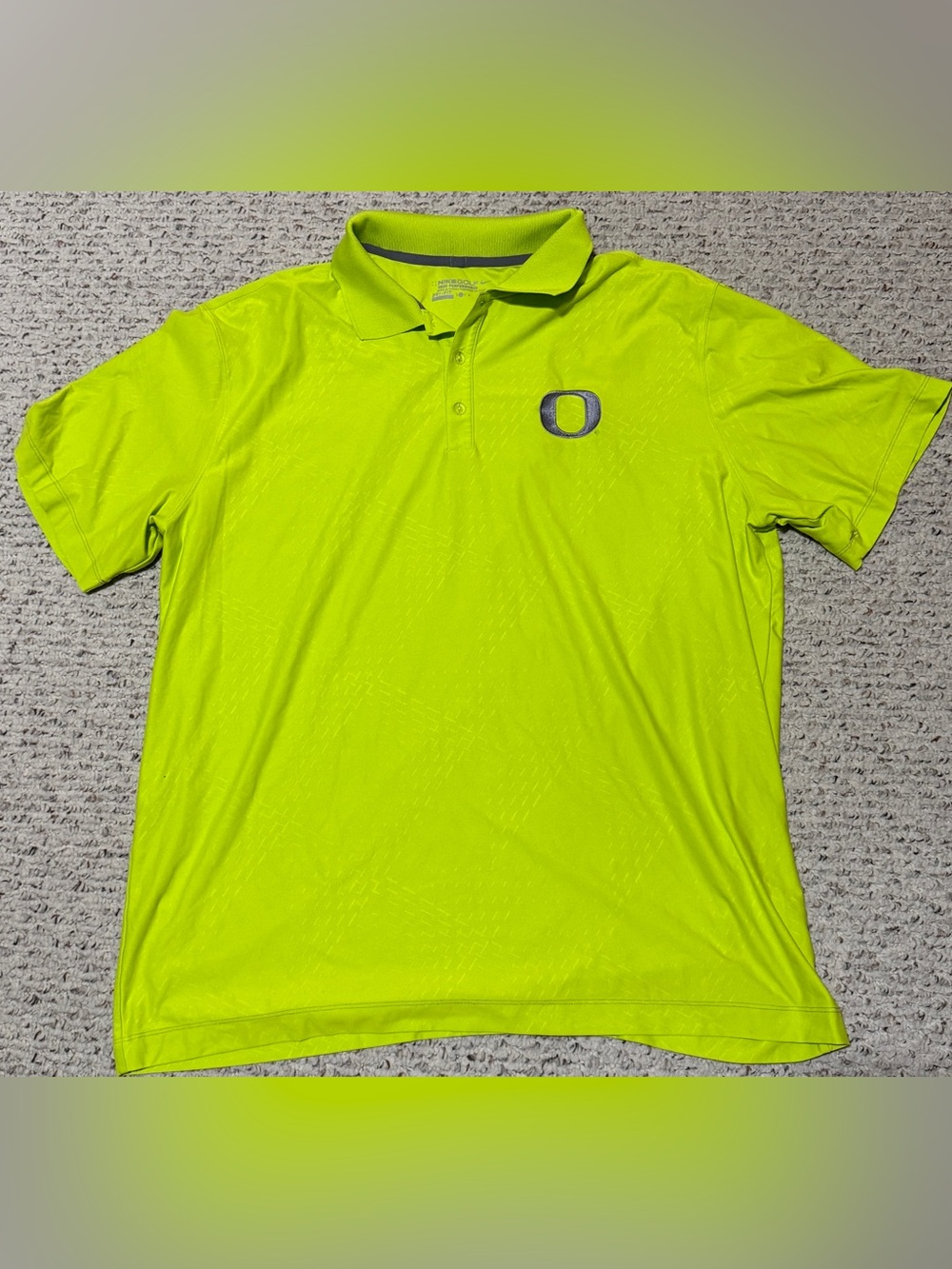 Nike Golf Mens XL Oregon Ducks Dri-FIT Polo Shirt Volt Yellow Green 481809-369